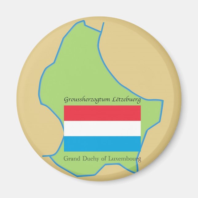Aimant Drapeau et carte du Luxembourg (Devant)