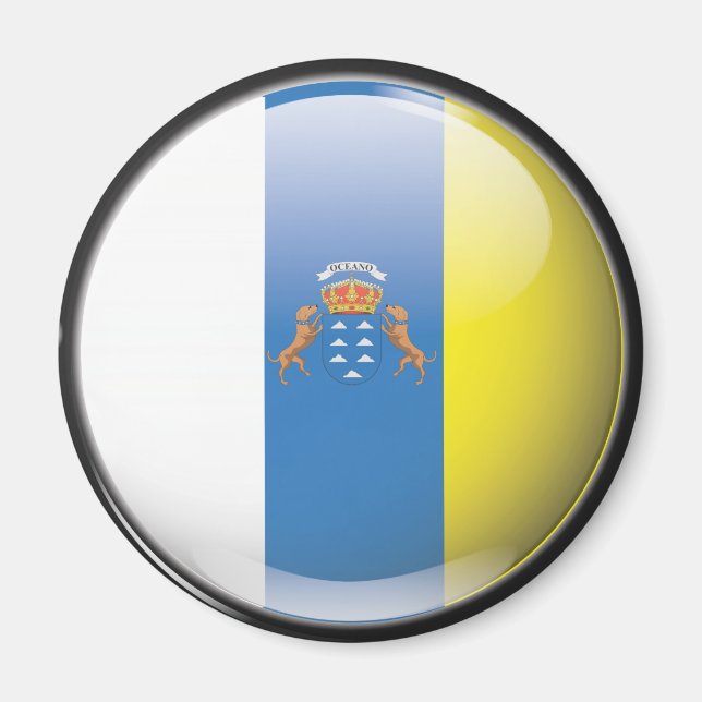 Aimant Drapeau et escudo des Iles Canaries (Devant)