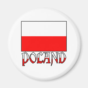 Aimant Drapeau et nom de la Pologne