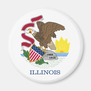 Aimant Drapeau et phoque de l'Illinois