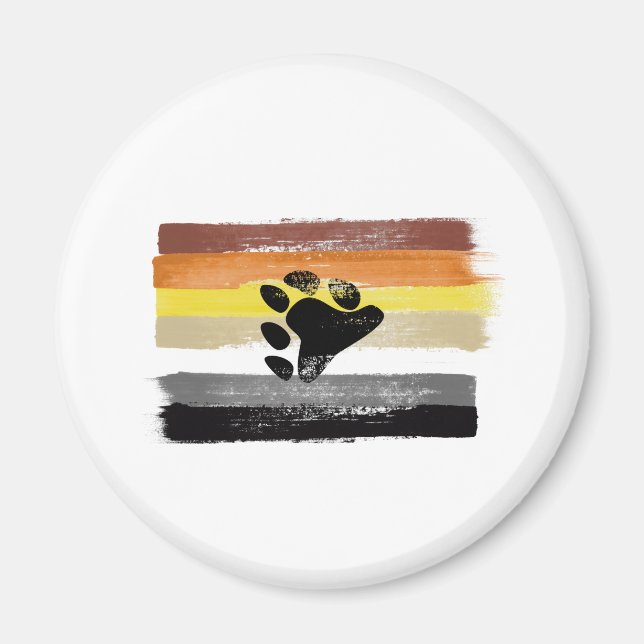 Aimant Drapeau et symbole de la fierté de l'ours peint (Devant)