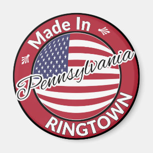 Aimant Drapeau Fabriqué dans Ringtown Pennsylvania USA