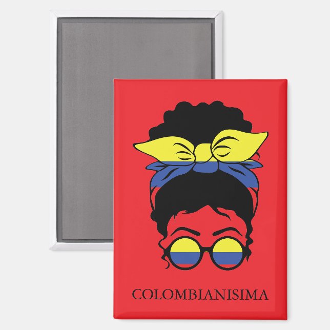 Aimant Drapeau féminin colombien CUTE COLOMBIANISIMA (Recto/Verso)