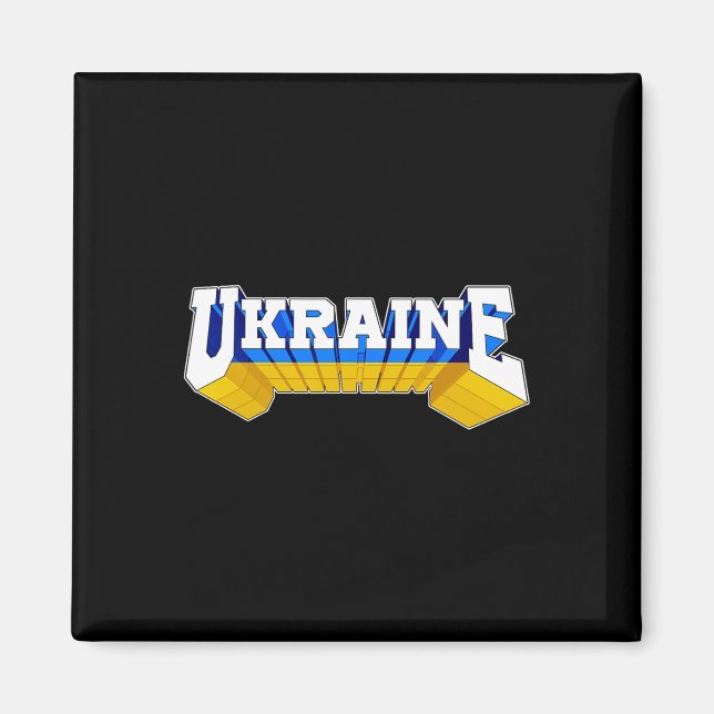 Aimant Drapeau fièrement ukrainien d'Ukraine  (Devant)