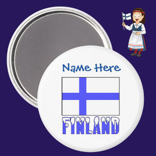 Aimant Drapeau finlandais finlandais personnalisation ble