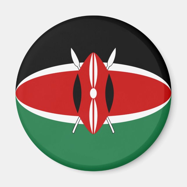 Aimant drapeau fish-eye Kenya (Devant)