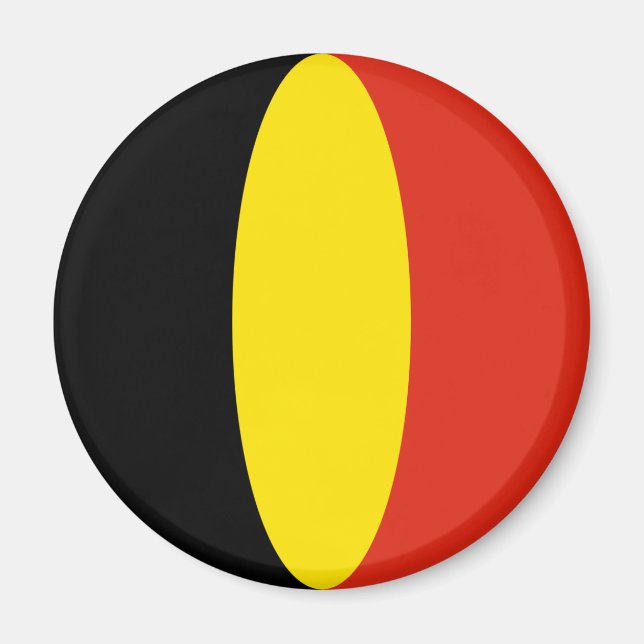 Aimant Drapeau Fisheye de Belgique (Devant)