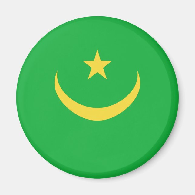 Aimant Drapeau Fisheye de Mauritanie (Devant)