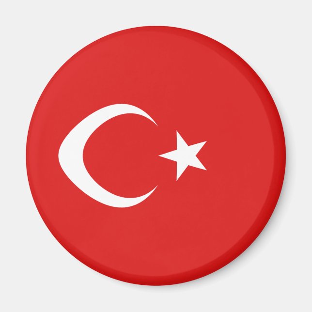 Aimant drapeau fisheye de Turquie (Devant)