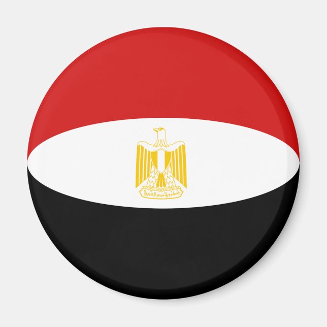 Aimant Drapeau Fisheye d'Égypte (Devant)
