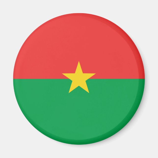 Aimant drapeau fisheye du Burkina Faso (Devant)