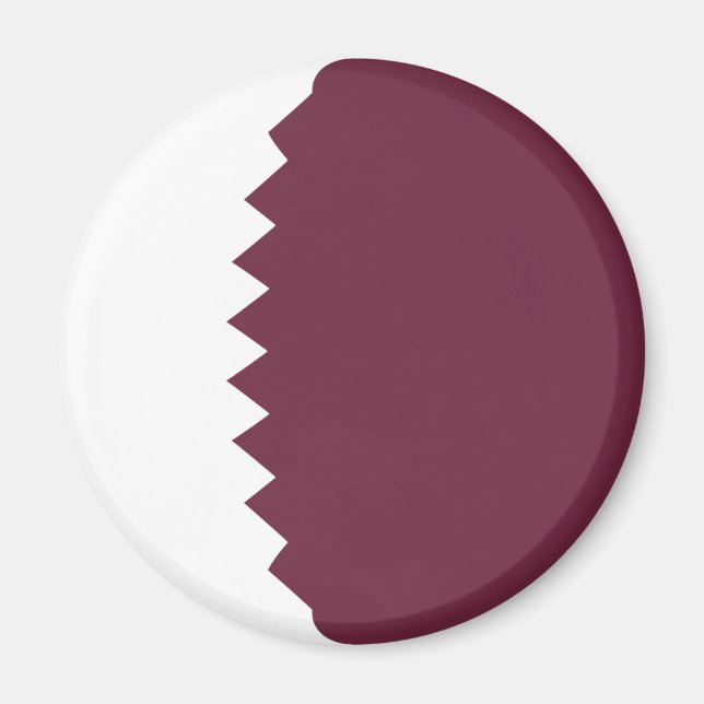 Aimant drapeau fisheye du Qatar (Devant)