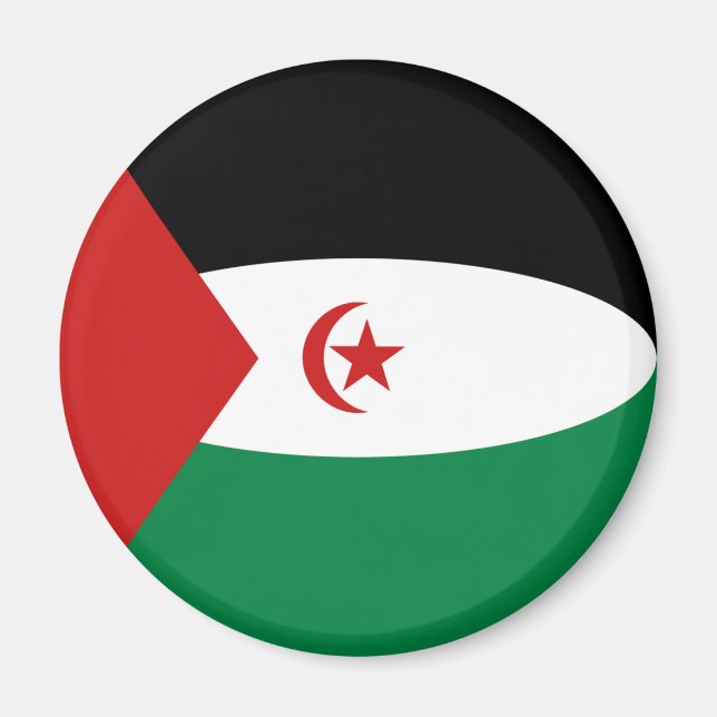 Aimant drapeau fisheye du Sahara occidental (Devant)