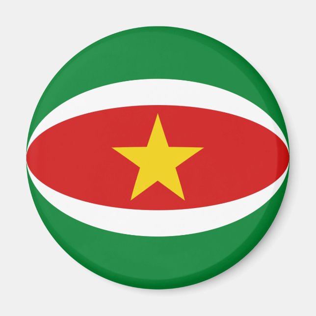 Aimant drapeau Fisheye du Suriname (Devant)