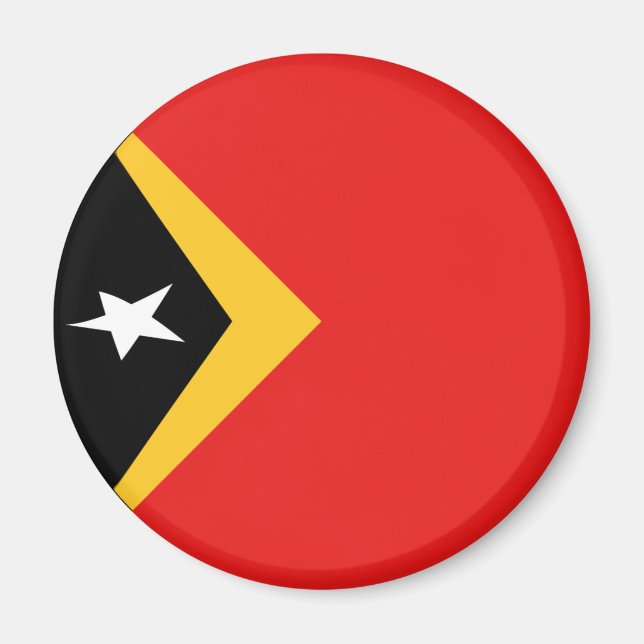 Aimant drapeau fisheye du Timor oriental (Devant)