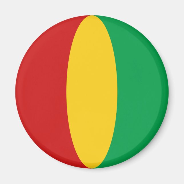 Aimant Drapeau Fisheye Guinée-Conakry (Devant)