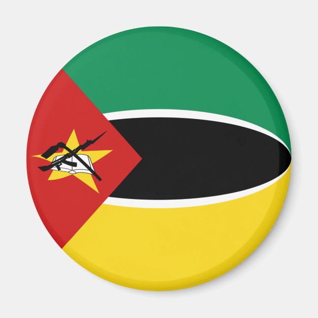 Aimant drapeau fisheye Mozambique (Devant)