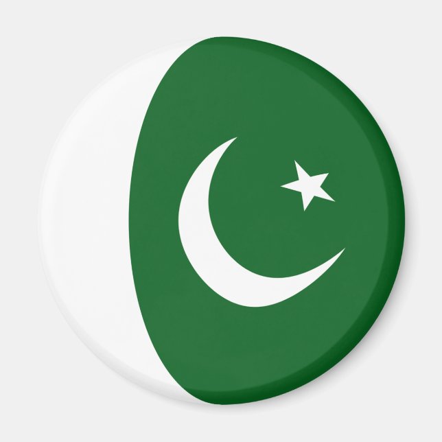 Aimant drapeau fisheye pakistanais (Devant)