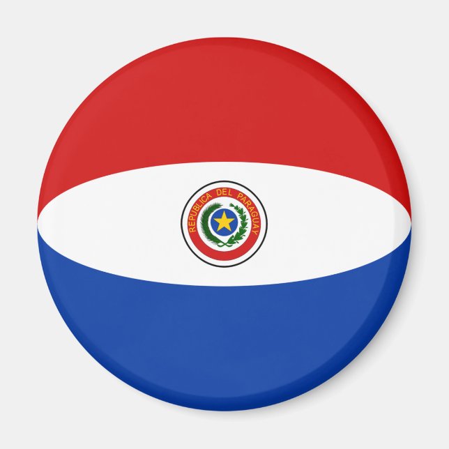 Aimant drapeau Fisheye Paraguay (Devant)