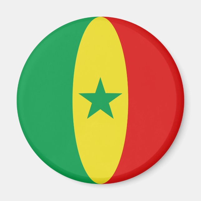 Aimant Drapeau Fisheye Sénégal (Devant)
