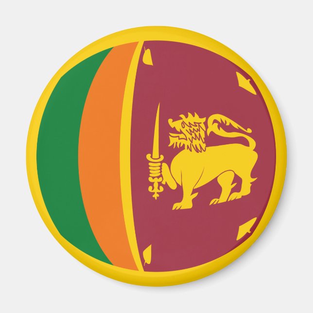 Aimant Drapeau Fisheye Sri Lanka (Devant)