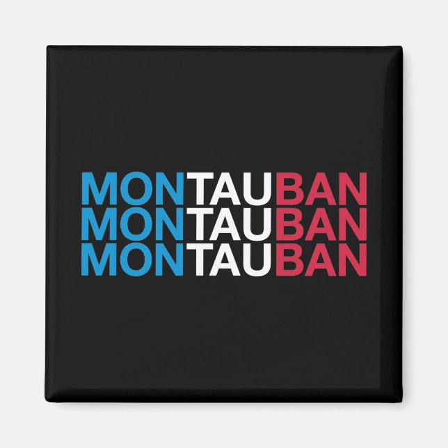 Aimant Drapeau français de MONTAUBAN (Devant)