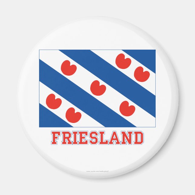 Aimant Drapeau Friesland avec nom (Devant)
