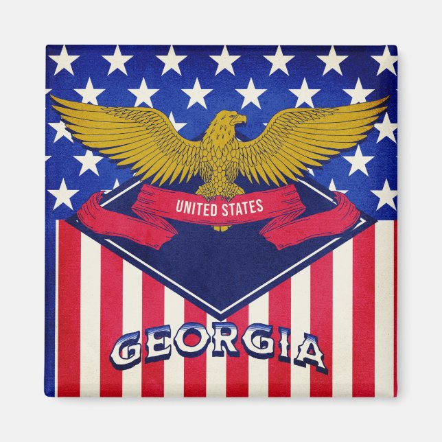 Aimant Drapeau Géorgie USA (Devant)