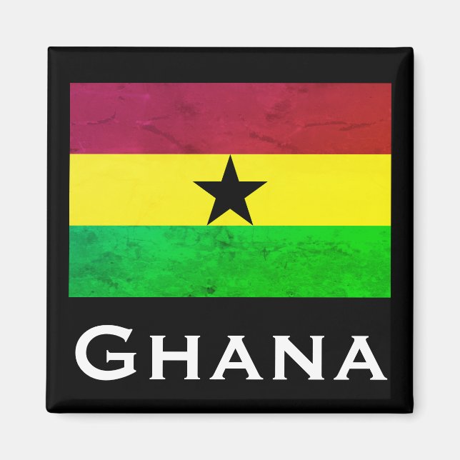 Aimant Drapeau Ghana (Afrique de l'Ouest) (Devant)