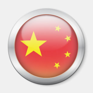 Aimant Drapeau "globe " de la Chine