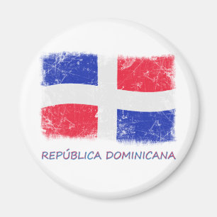 Aimant Drapeau grunge de la République Dominicaine