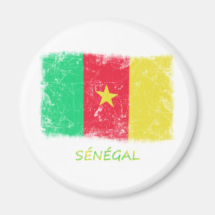 Aimant Drapeau grunge du Sénégal
