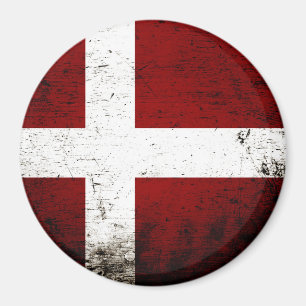 Aimant Drapeau grunge noir du Danemark