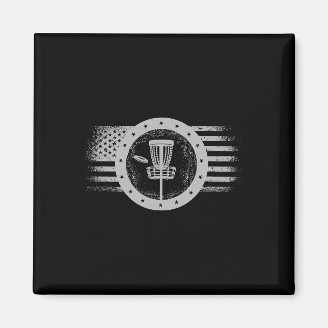 Aimant Drapeau Grunge Sport de Disc Golf Cool Usa - Disc  (Devant)