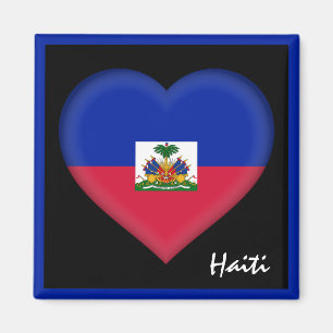 Aimant Drapeau haïtien & Coeur Haïti vacances /sports