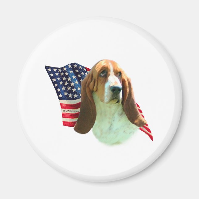 Aimant Drapeau Hound Basset (Devant)