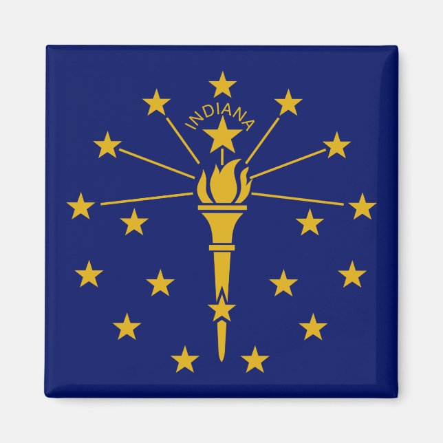 Aimant Drapeau Indiana & Indiana, Etats-Unis vacances/spo (Devant)