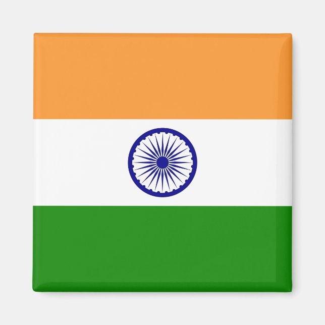 Aimant Drapeau indien (Inde) (Pays d'Asie du Sud) (Bharat (Devant)