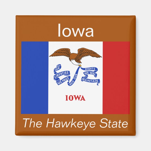 Aimant Drapeau Iowa (Devant)