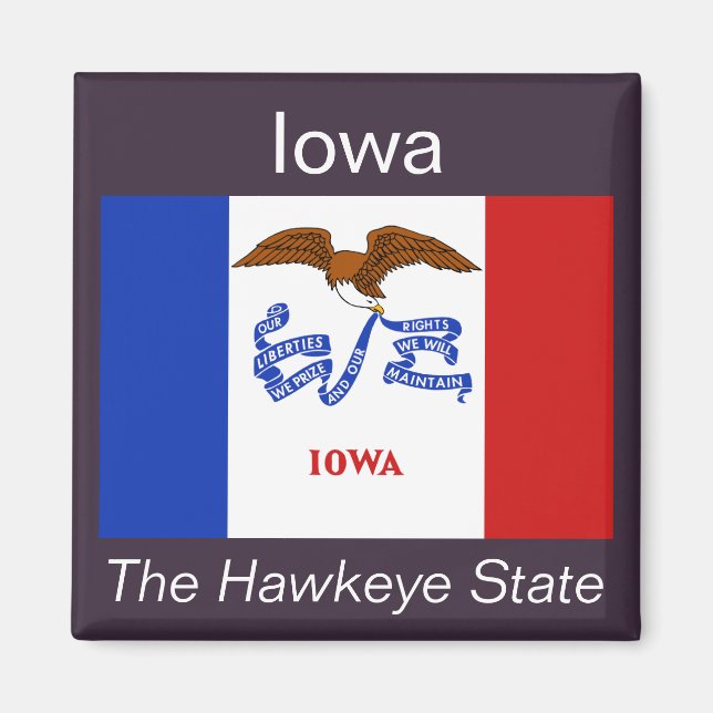 Aimant Drapeau Iowa (Devant)