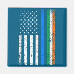 Aimant Drapeau irlandais américain Thin Blue Line Lice Of