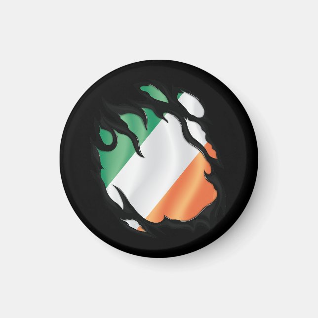 Aimant Drapeau irlandais déchiré (Devant)