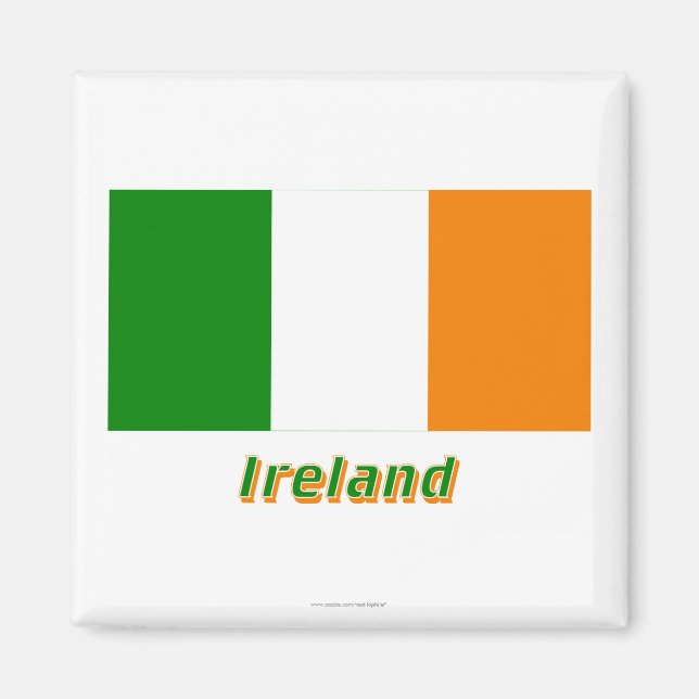 Aimant Drapeau Irlande avec nom (Devant)