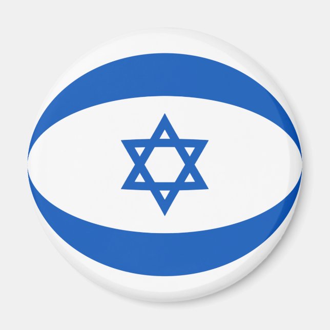 Aimant Drapeau Israélien Fisheye (Devant)