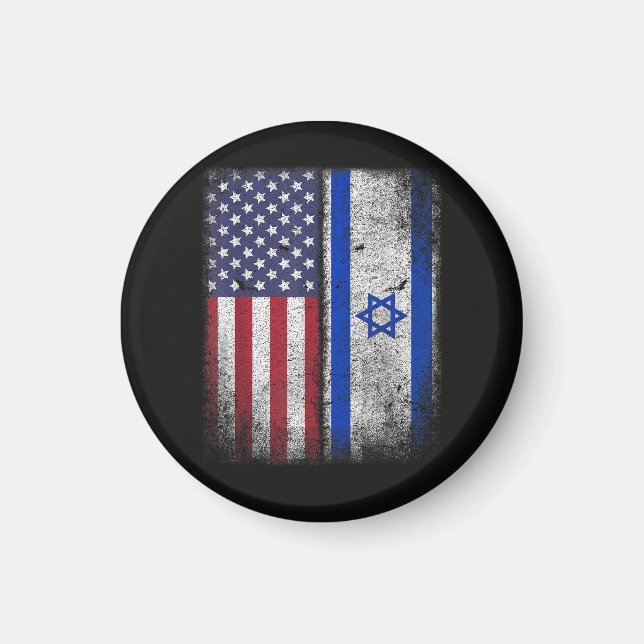 Aimant Drapeau Israélo-Américain Israël Usa Racines Améri (Devant)
