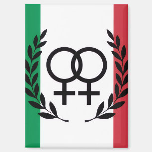 Aimant drapeau italien symbole de fierté sapphique rectan