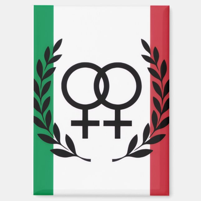 Aimant drapeau italien symbole de fierté sapphique rectan (Recto)