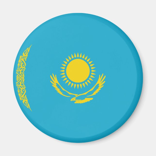 Aimant drapeau Kazakhstan fisheye (Devant)