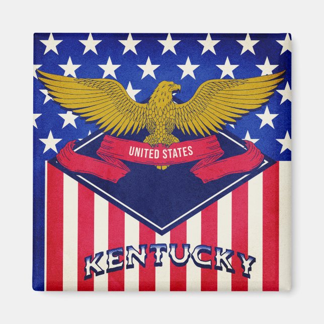 Aimant Drapeau Kentucky USA (Devant)
