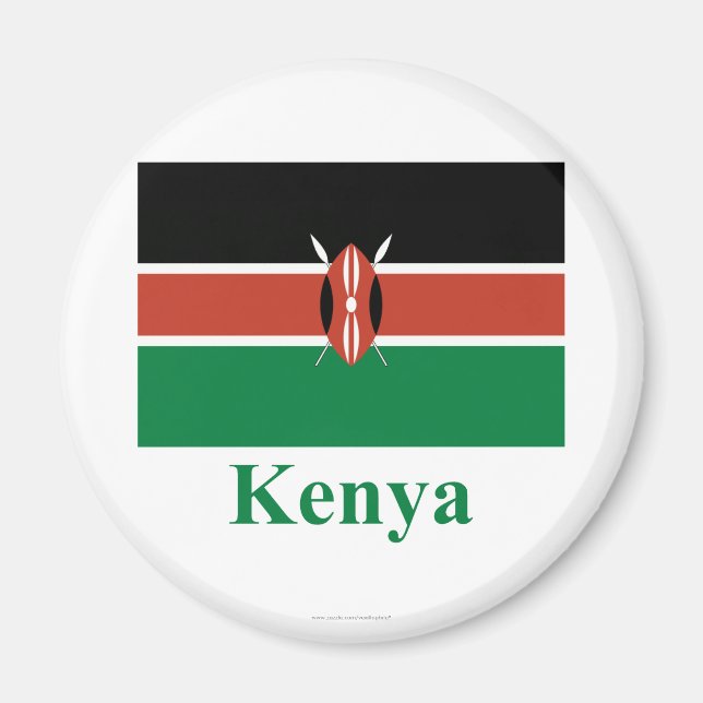 Aimant Drapeau Kenya avec nom (Devant)